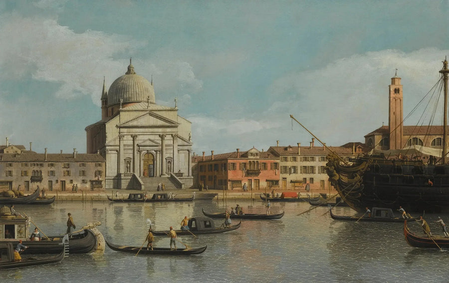 Venedig, Blick auf die Redentore- und San Giacomo-Kirchen - Canaletto