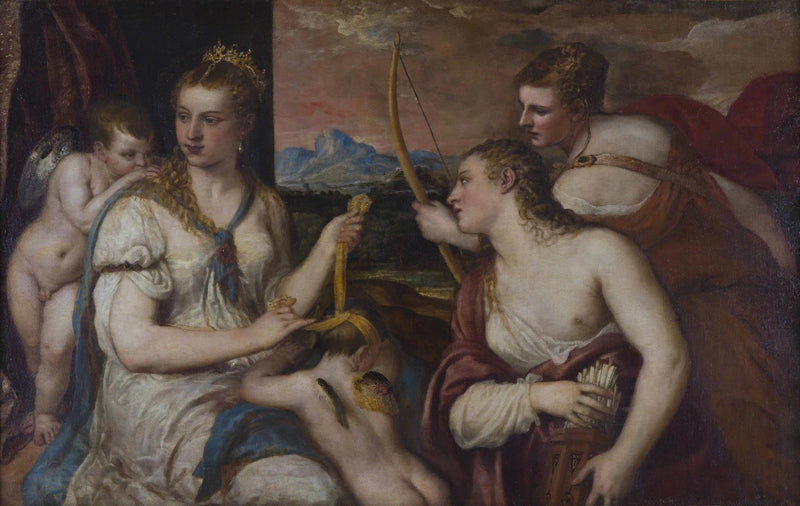 Venus banding the eyes of Cupid - Titian