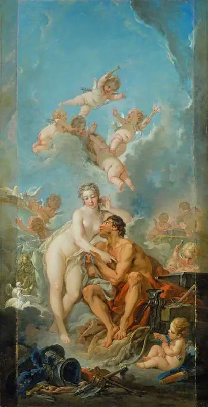 Venus bei Mars, anders ausgedrückt fälschlicherweise Venus bei Vulkan - François Boucher