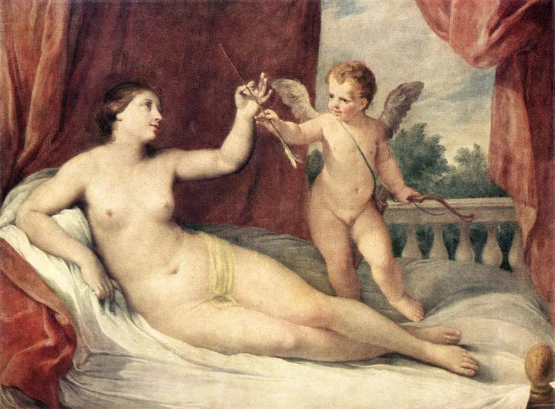 Liegende Venus mit Amor - Guido Reni