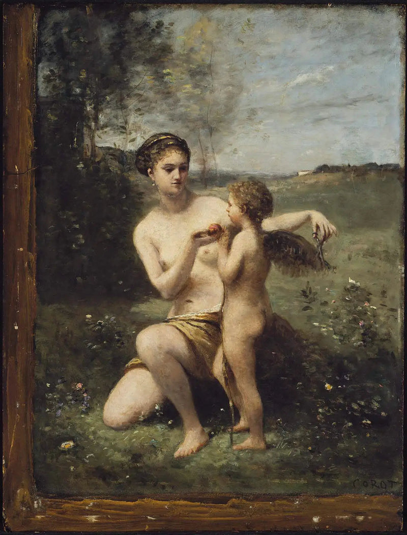 Venus schneidet die Flügel des Cupido - Jean-Baptiste Camille Corot
