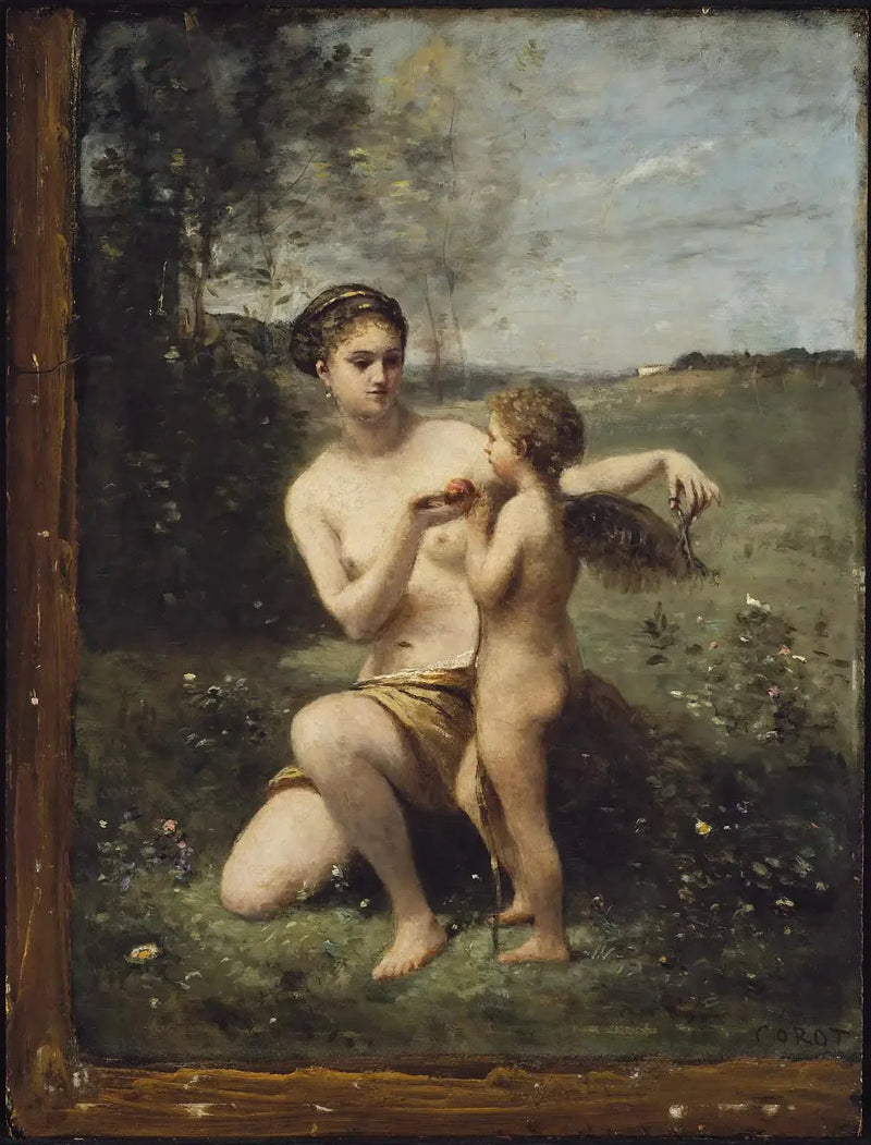 Venus schneidet die Flügel des Cupido - Jean-Baptiste Camille Corot