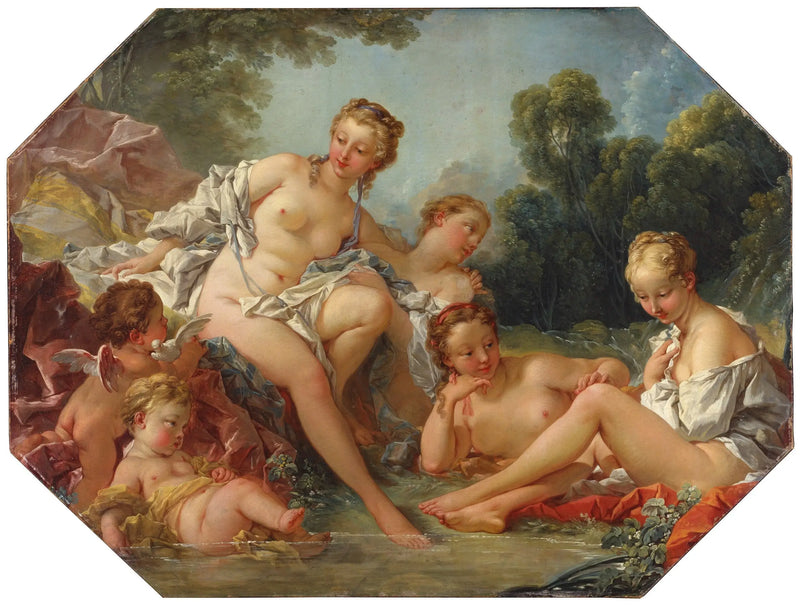 Venus in ihrem Bad umgeben von Nymphen und Amor - François Boucher
