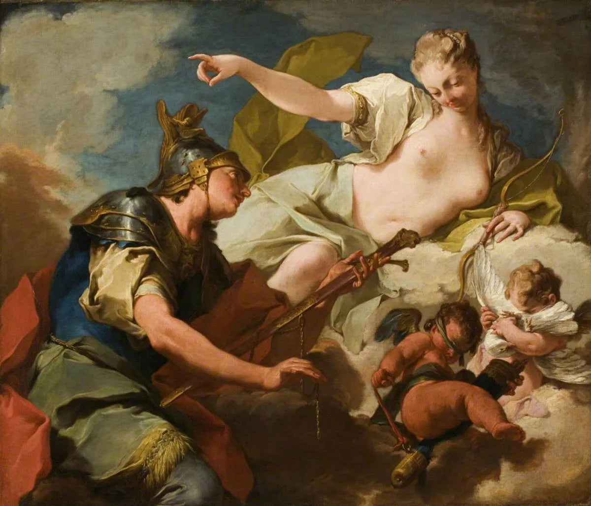 Vénus donne des armes à Énée - Giovanni Battista Pittoni image 1 tableau peint à l’huile sur toile