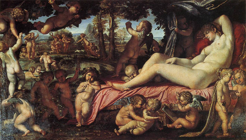 Schlafende Venus mit Amorinnen - Annibale Carracci