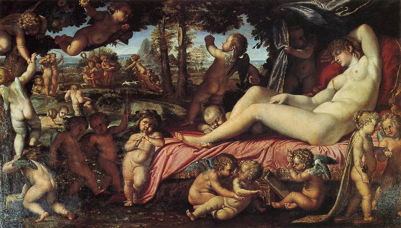 Schlafende Venus mit Amorinnen - Annibale Carracci