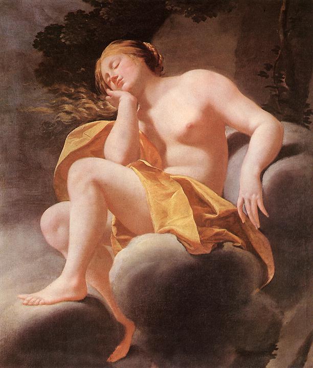 Schlafende Venus auf den Wolken - Simon Vouet