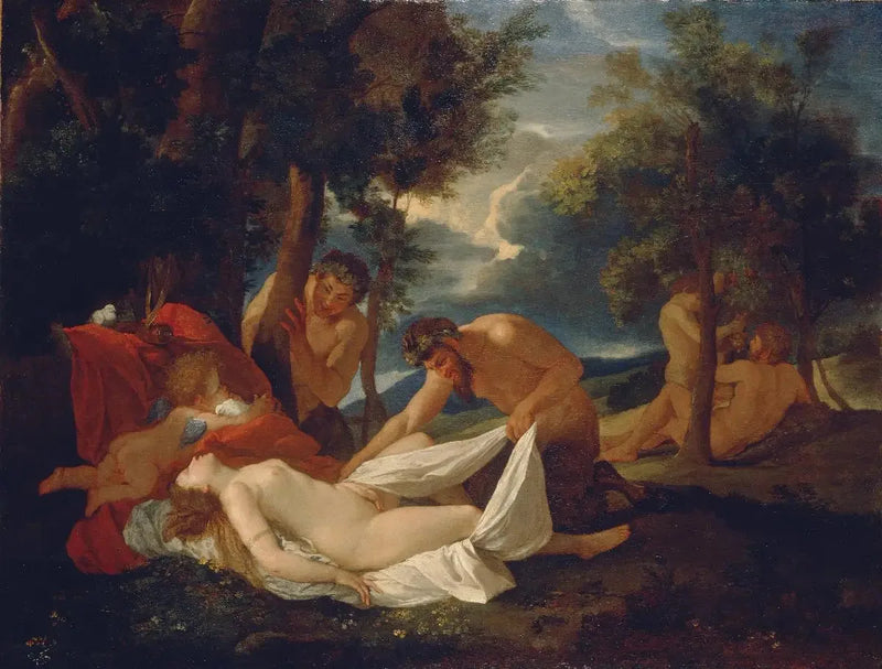 Venus im Schlaf überrascht von Satyrn - Nicolas Poussin