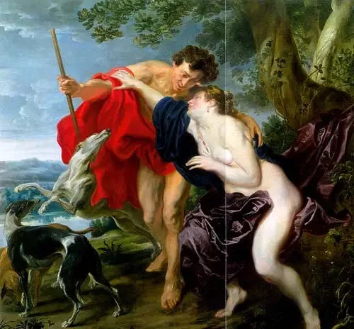 Venus versucht, Adonis am Jagen zu hindern - Antoine van Dyck