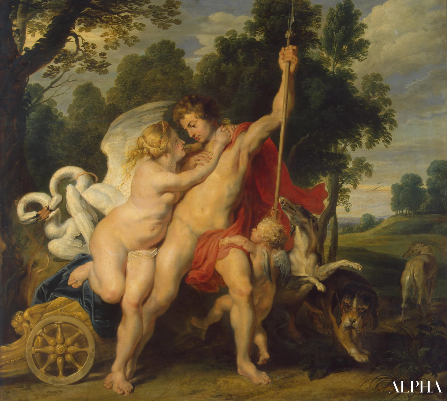 Vénus et Adonis - Peter Paul Rubens - Reproductions de tableaux et peintures haut de gamme