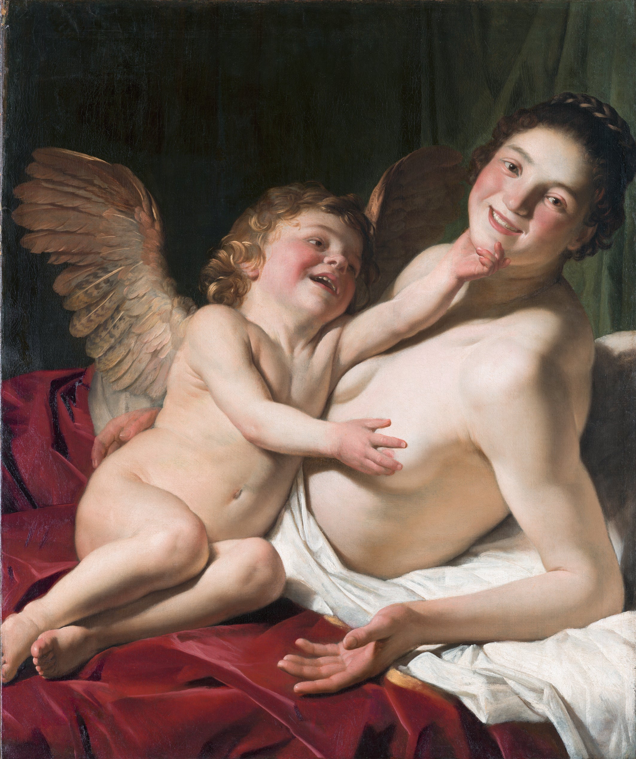 Vénus et Cupidon - Gerrit van Honthorst image 1 reproduction de peinture à l’huile