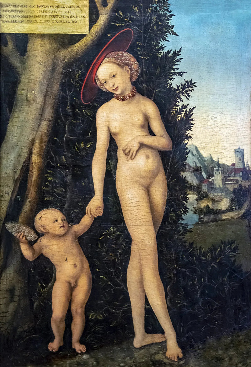 Venus und Amor fliegen Honig - Lucas Cranach der Ältere