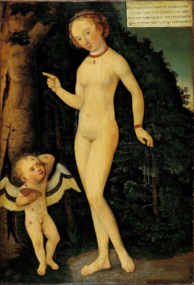 Venus und der Liebhaber, der Honig stiehlt - Lucas Cranach der Ältere