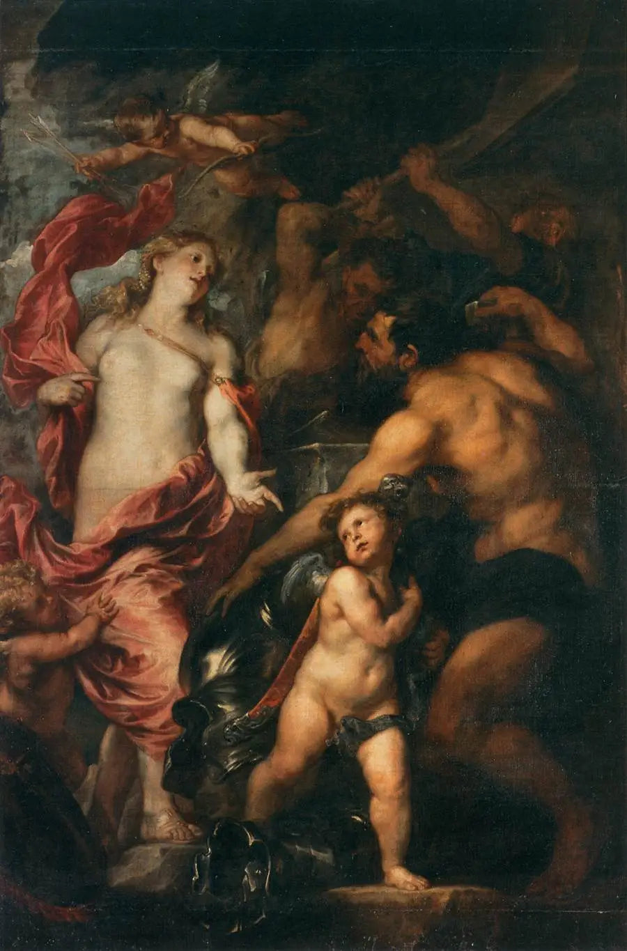 Venus lässt von Vulkan Waffen für ihren Sohn Eneas schmieden - Antoine van Dyck