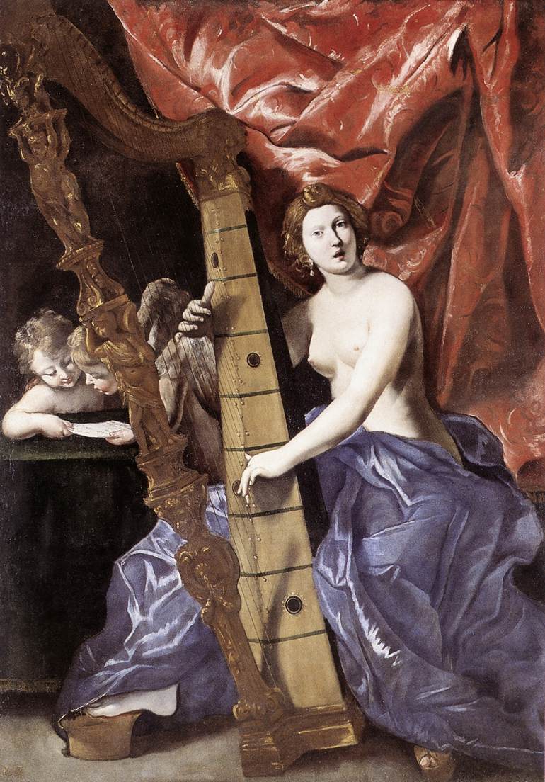 Venus spielt Harfe - Giovanni Lanfranco