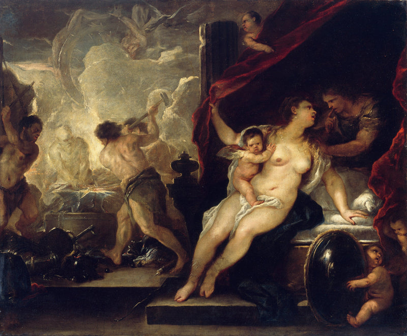 Venus, Mars und die Schmiede des Vulkan - Luca Giordano