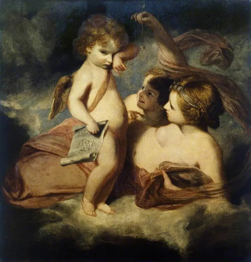Venus ermahnt Cupid für das Erlernen des Werfens von Münzen - Joshua Reynolds