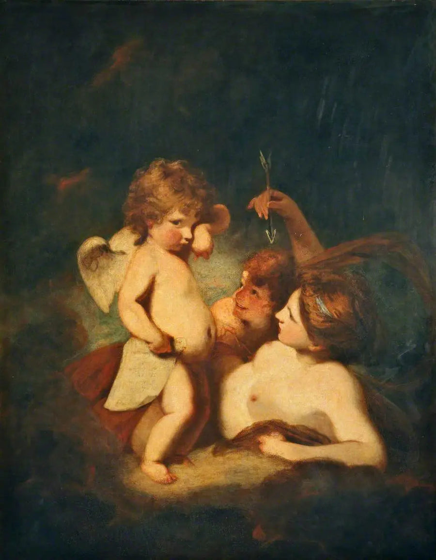 Venus ermahnt Cupid für das Erlernen des Werfens von Münzen - Joshua Reynolds