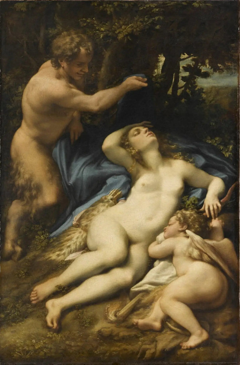 Venus, Satyr und Cupido - Antonio da Correggio