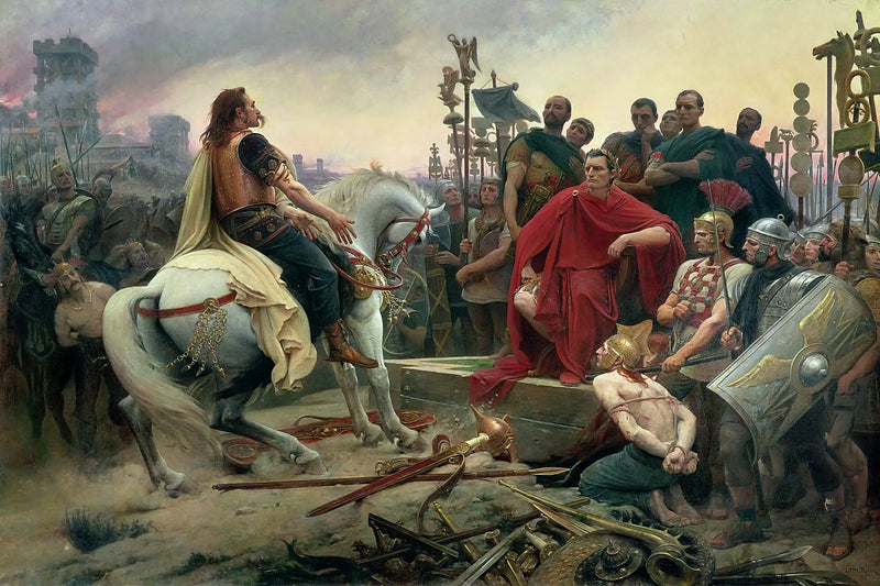 Vercingetorix wirft seine Waffen zu den Füßen von Julius Caesar - Lionel Royer