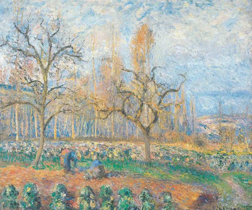 Verger à Pontoise, soleil couchant - Camille Pissarro image 1 reproduction de peinture à l’huile