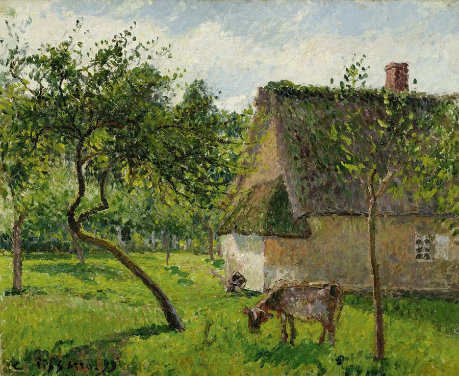 Obstgarten in Varengeville mit Kuh (Ein Garten in Varengeville) - Camille Pissarro