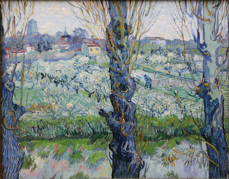 Blühender Obstgarten mit Blick auf Arles - Vincent van Gogh