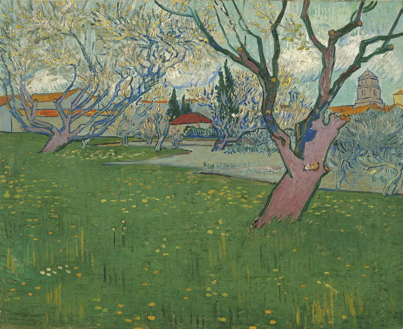 Blühende Obstgärten, Blick auf Arles - Vincent van Gogh