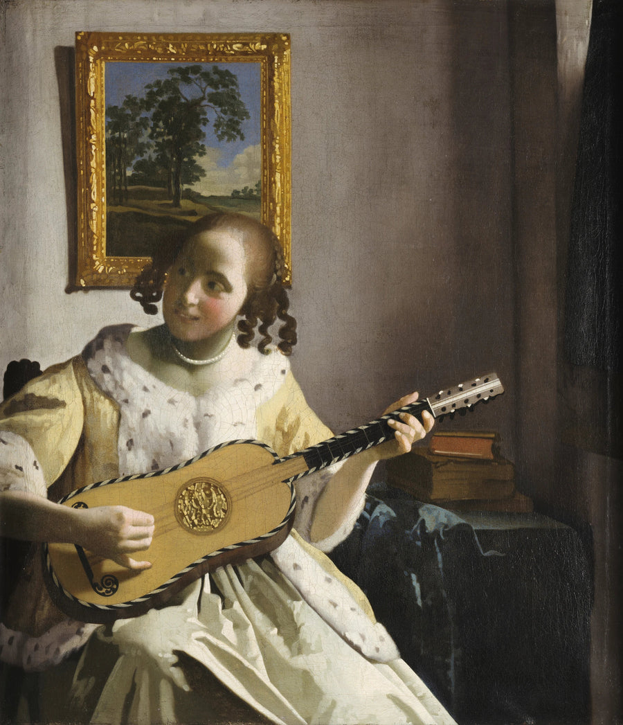 Eine Frau, die Gitarre spielt - Johannes Vermeer