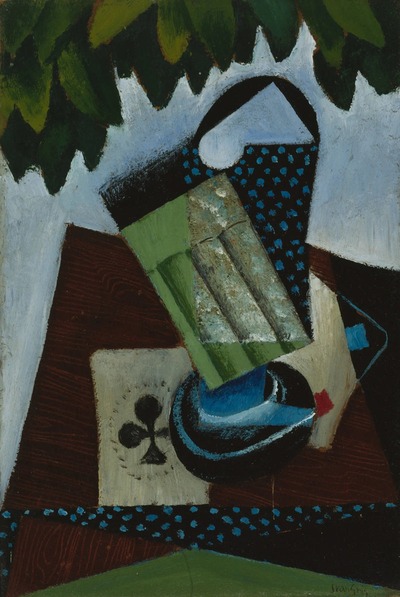 Glas und Spielkarten - Juan Gris