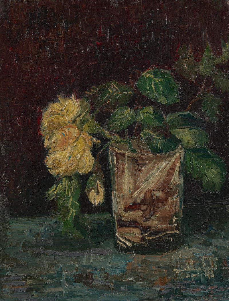 Glas mit gelben Rosen - Vincent van Gogh