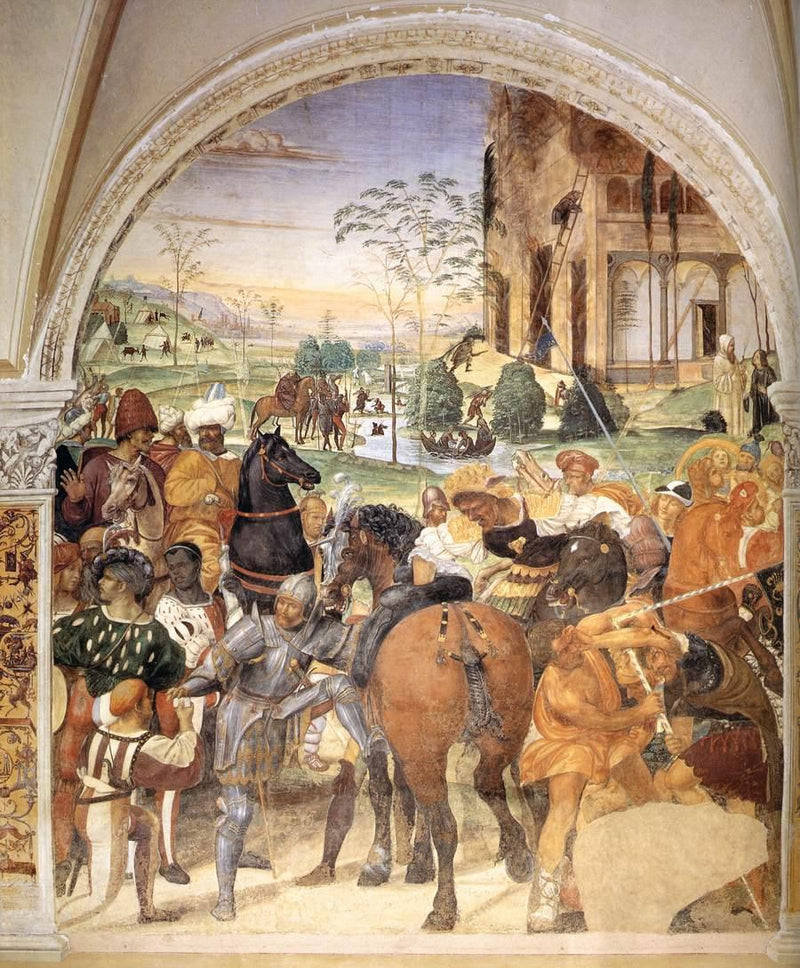 Leben des heiligen Benedikt, Szene 30: Benedikt prophezeit die Zerstörung von Montecassino - Il Sodoma (Giovanni Antonio Bazzi)