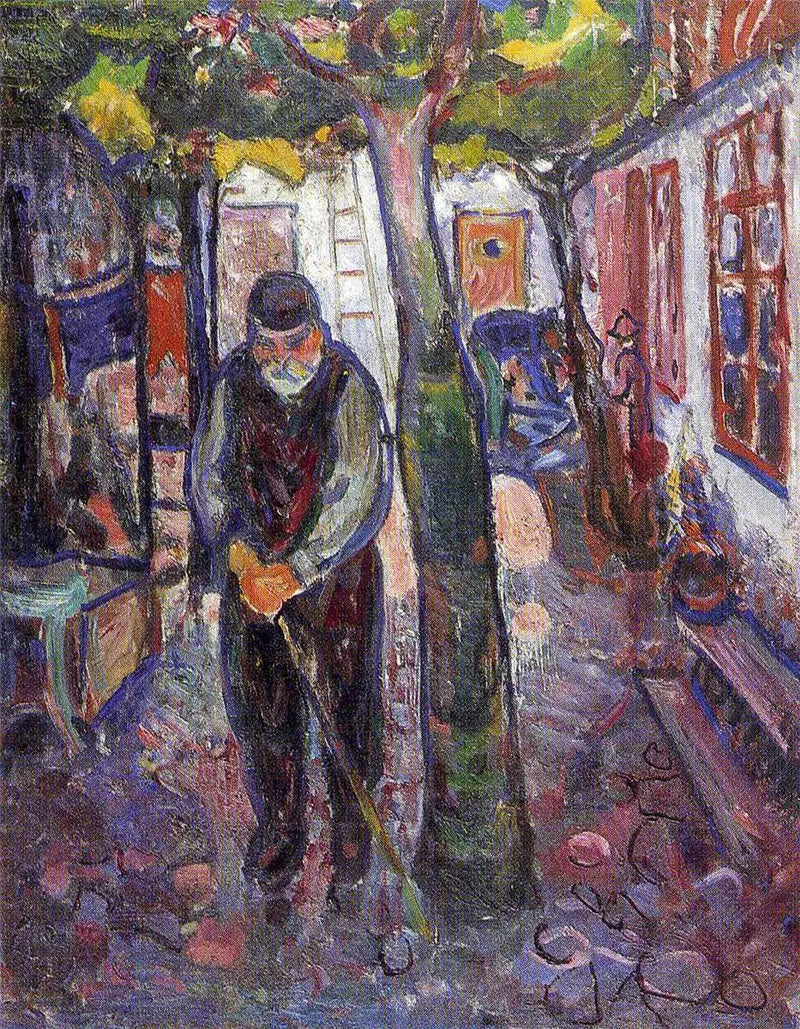 Alter Mann in Warnemünde - Edvard Munch