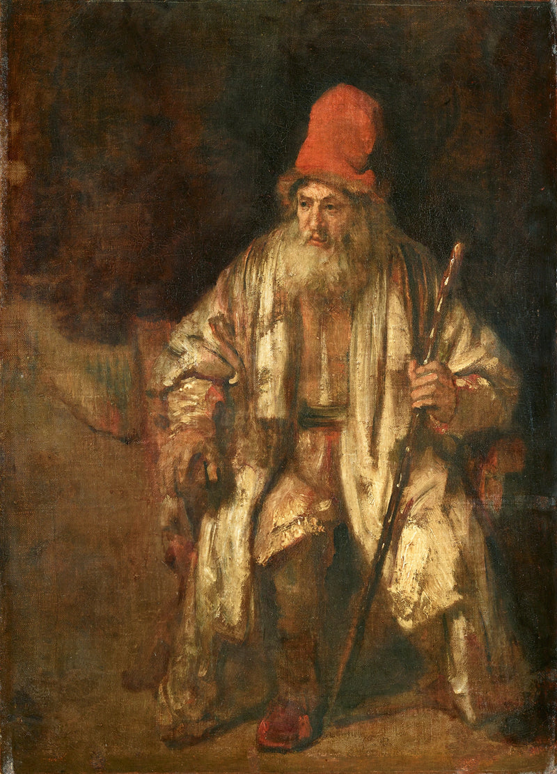 Büste eines alten Mannes mit rotem Hut - Rembrandt
