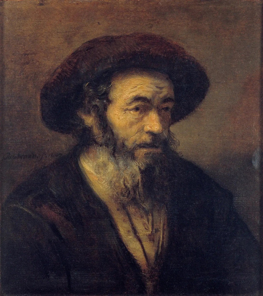 Alter Mann mit Bart, der nach rechts schaut - Rembrandt