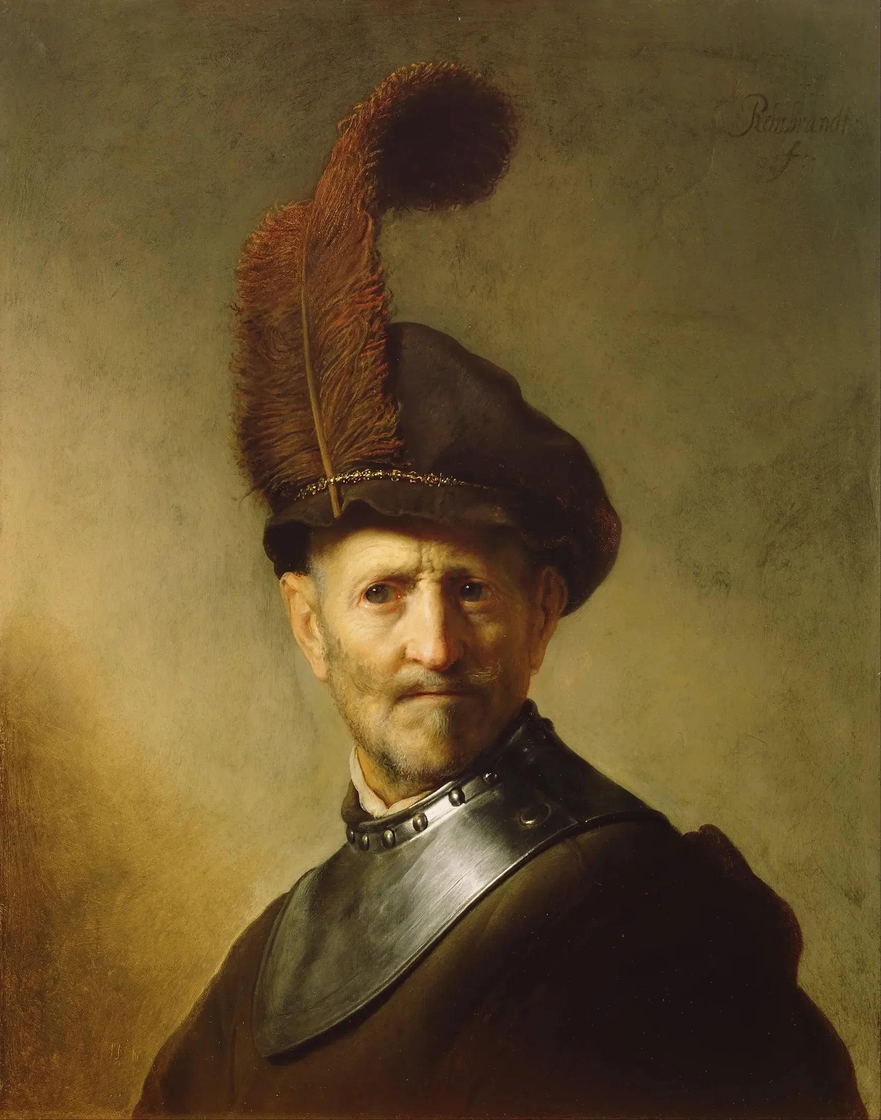 Vieil Homme en costume militaire - Rembrandt image 1 tableau peint à l’huile sur toile