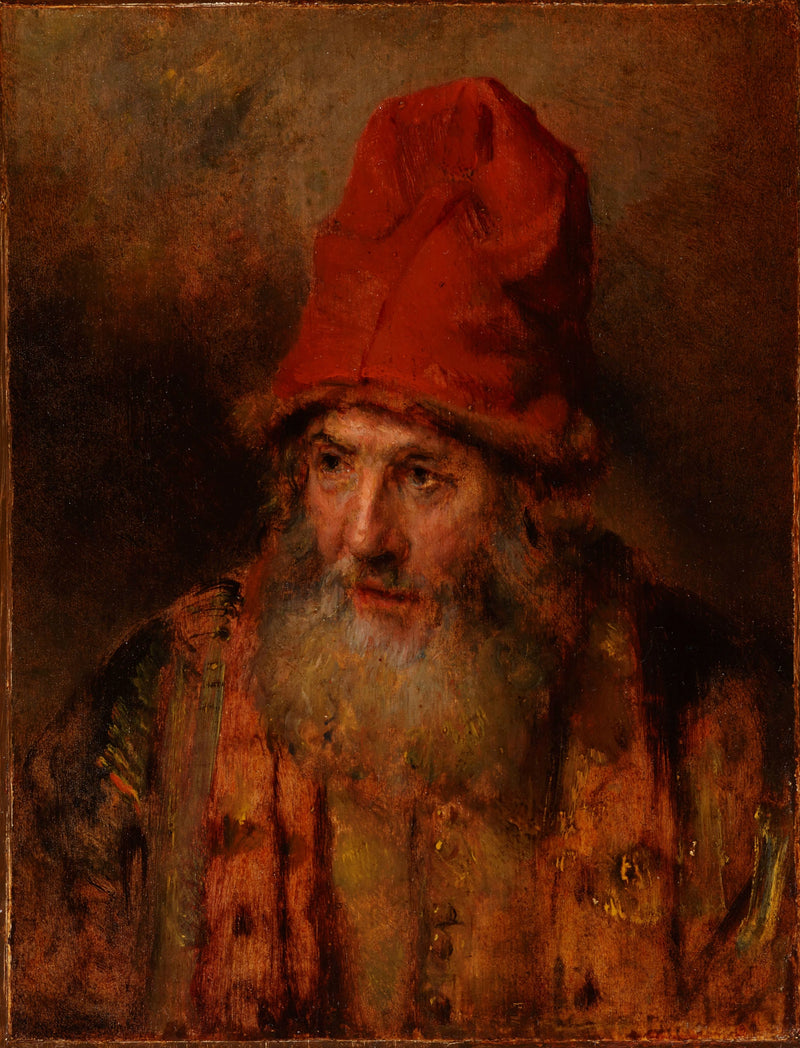 Alter Mann mit einer großen, mit Pelz besetzten Mütze - Rembrandt