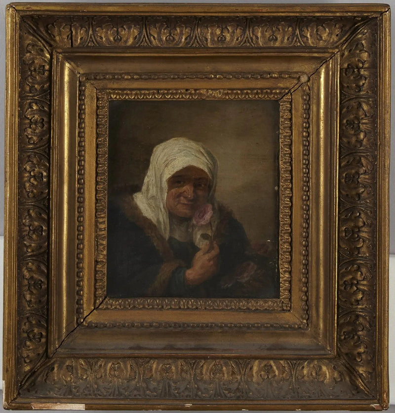 Alte Dame mit Rose - David Teniers der Jüngere