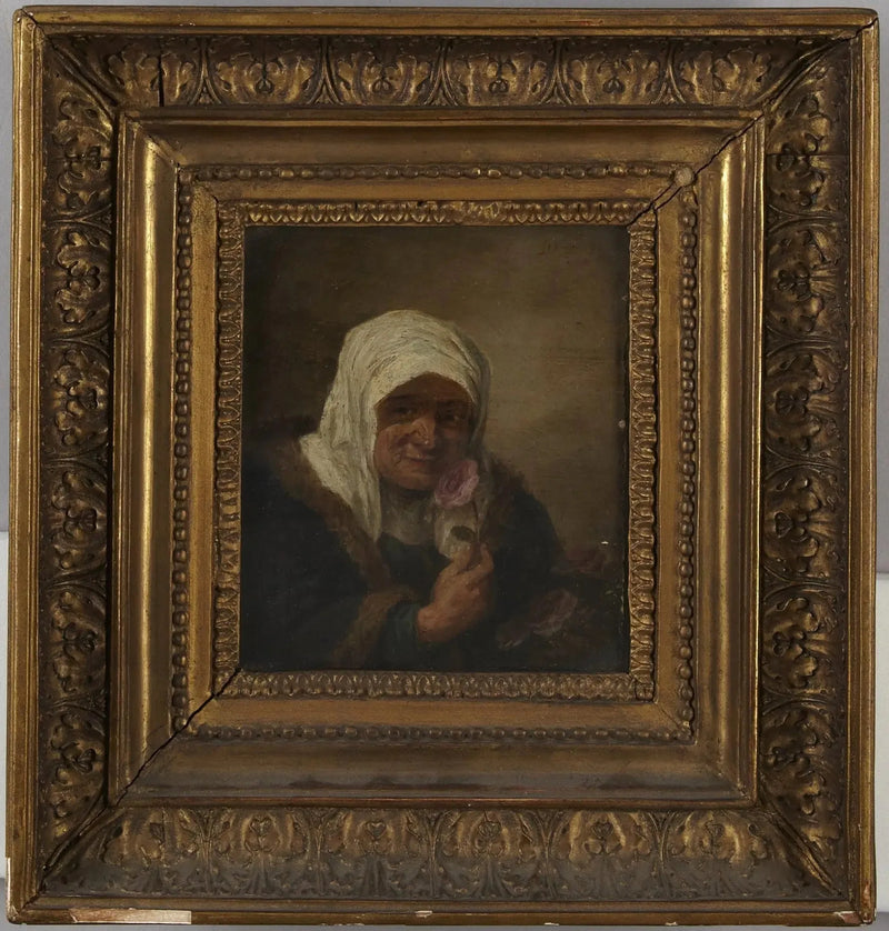 Alte Dame mit Rose - David Teniers der Jüngere
