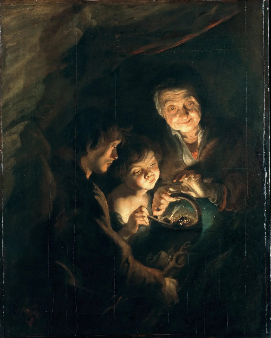 Alte Frau mit einem Kohlenkorb - Peter Paul Rubens