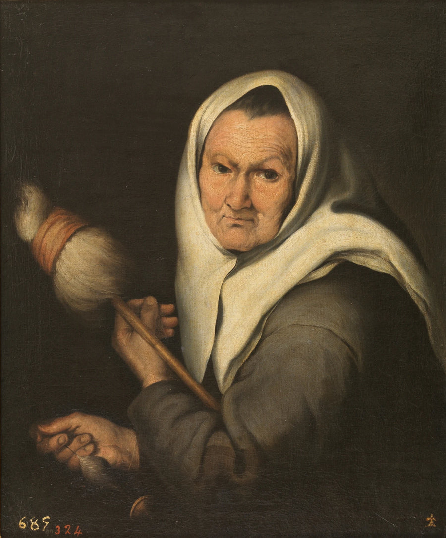 Une vieille femme qui tourne. - Bartolomé Esteban Murillo