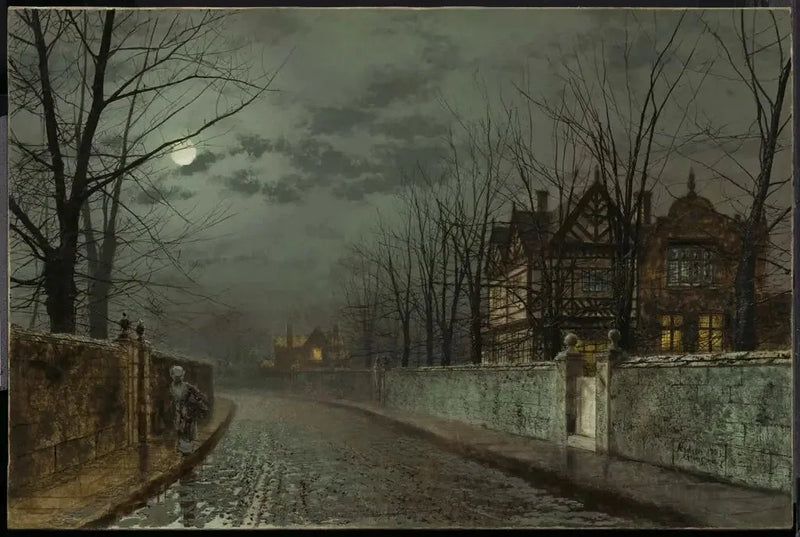 Alte englische Haus bei Mondschein - John Atkinson Grimshaw
