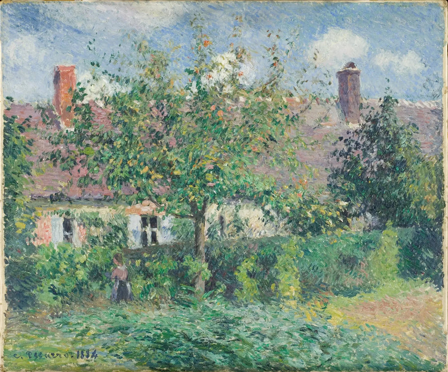 Alte Häuser in Éragny, von Camille Pissarro, 1884 - Camille Pissarro