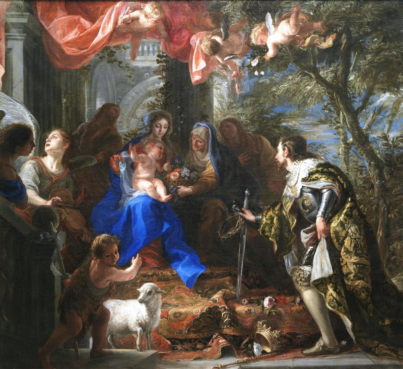 Jungfrau mit dem Kind, verehrt von Ludwig IX., König von Frankreich - Claudio Coello