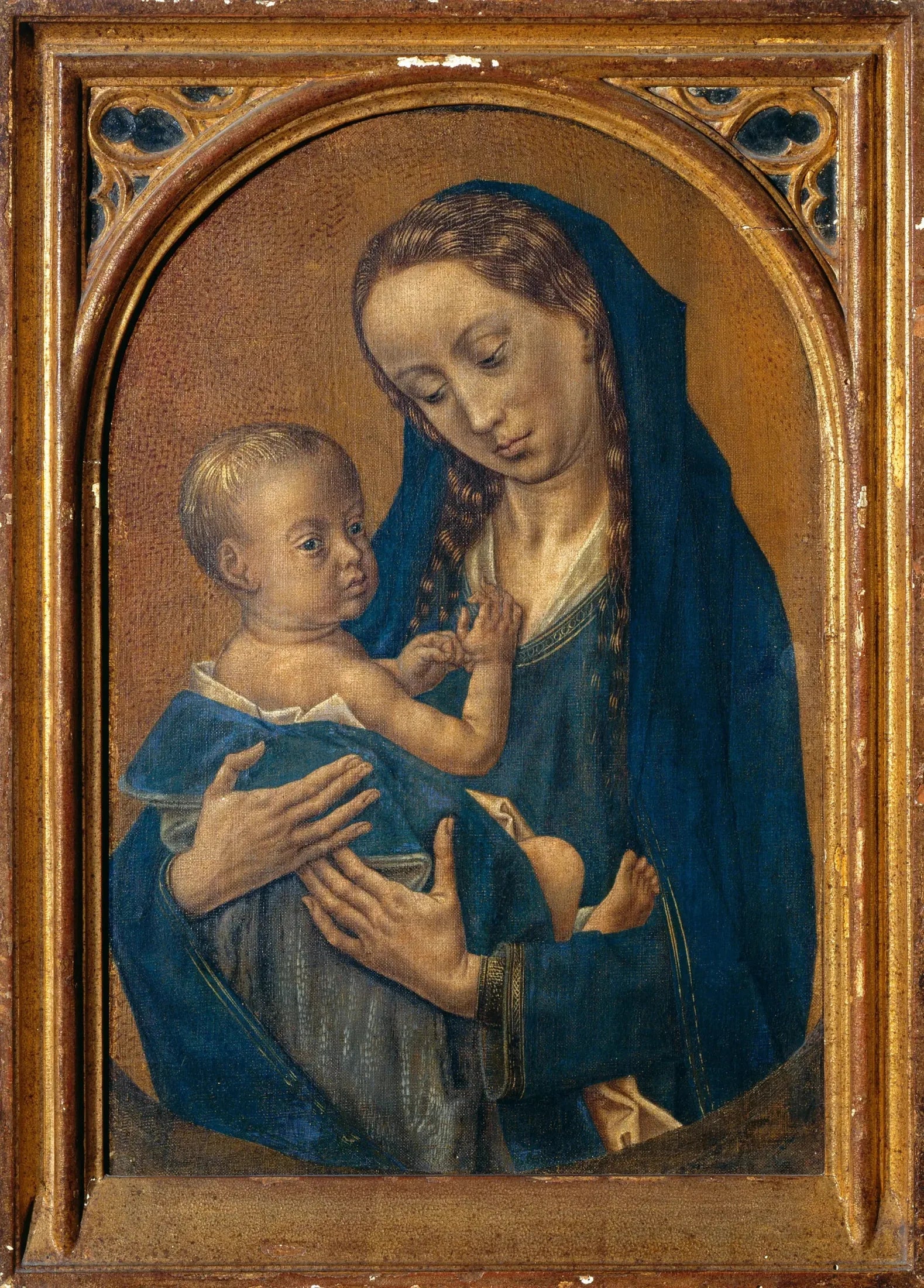 Vierge à l'Enfant au croissant de Lune - Hugo van der Goes image 1 copie de tableau peinte à la main