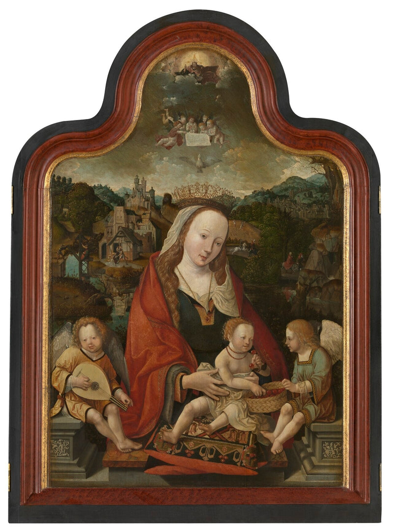 Jungfrau mit Kind und Engeln - Jacob Cornelisz van Oostsanen