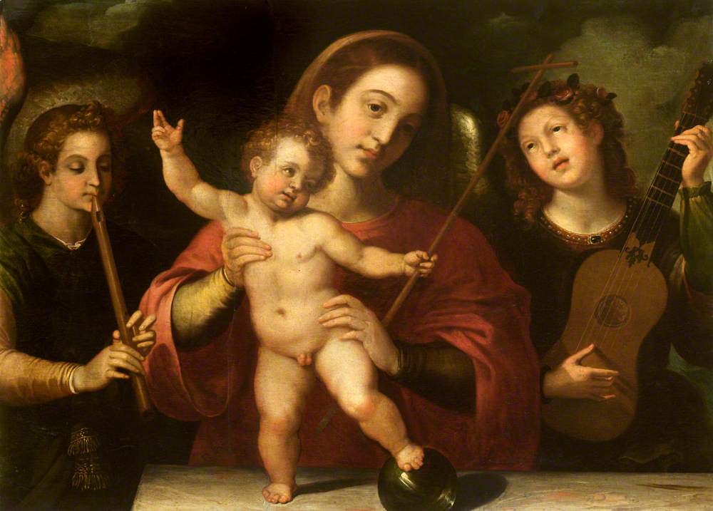 Vierge à l'Enfant avec des anges musiciens - Francisco Ribalta image 1 reproduction artisanale de tableau