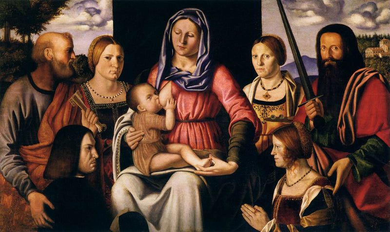 Jungfrau mit Kind und Heiligen sowie Spendern - Bernardino Luini