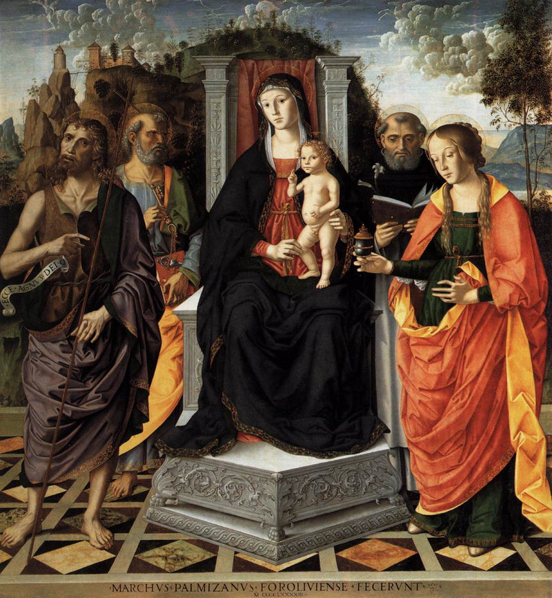 Vierge à l'Enfant avec des saints - Marco Palmezzano