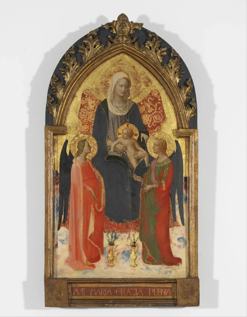 Jungfrau mit Kind und zwei Engeln - Fra Angelico